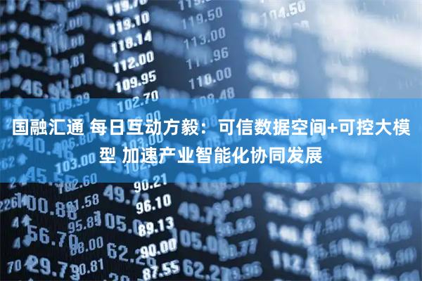 国融汇通 每日互动方毅：可信数据空间+可控大模型 加速产业智能化协同发展